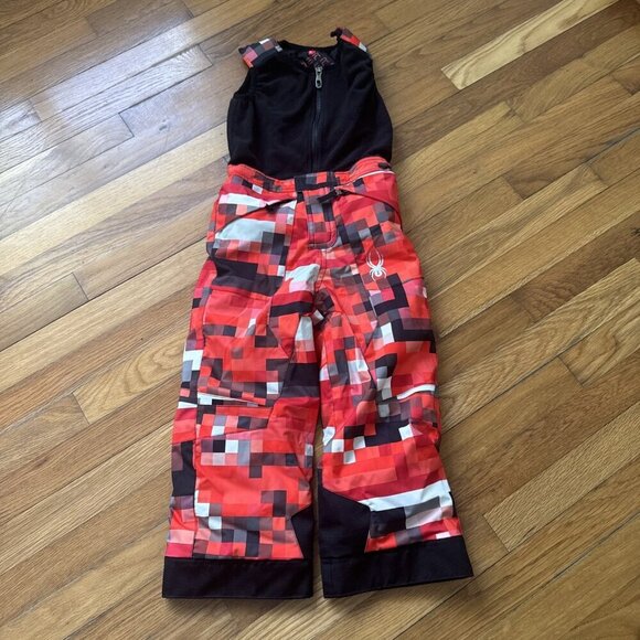 Spyder Kids Mini Expedition Bib Pants Snow Pants Toddler Boys Size 5 - Picture 2 of 6